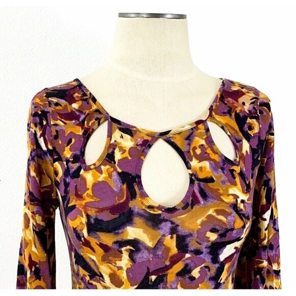 Postmark Anthropologie Sz S Women Floral Print Keyhole Blouse Top T-Shirt Tencel - Picture 3 of 9